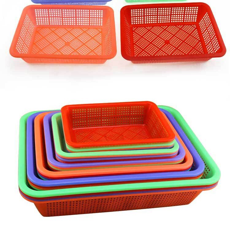 Plastic Rectangular Basket for Commercial Use, Suitable for Kitchen, Washing Vegetables, Draining Water, Storing Snacks, Fruits, and Spicy Hot Pot Ingredients Plastic Rectangular Basket for Commercial Use, Suitable for Kitchen, Washing Vegetables, Draining Water, Storing Snacks, Fruits, and Spicy Hot Pot Ingredients