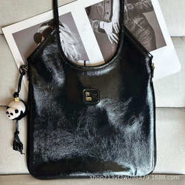 M缪ivy托特包油蜡牛皮购物袋单肩手提腋下包高品质图片实拍供跨境