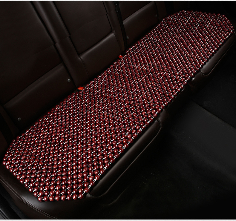 Seat cushion, seat cover — Universal Single Piece Universal - red-wood-bead-rear-row-double-line-eucalyptus-wood