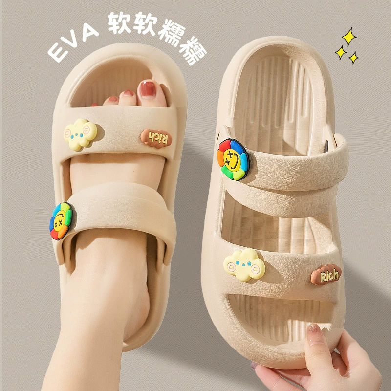 Ступать на фекалии тапочки женский летний 2024 новый толстое дно снаружи носить нескользкие пляжные холодные тапочки для женщин оптом