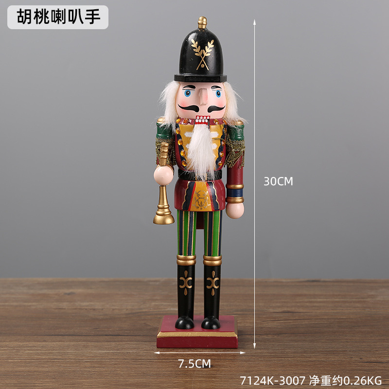 Cascanueces transfronterizos adornos de madera regalos de Navidad ventanas adornos de escritorio muñecas de rey soldado adornos