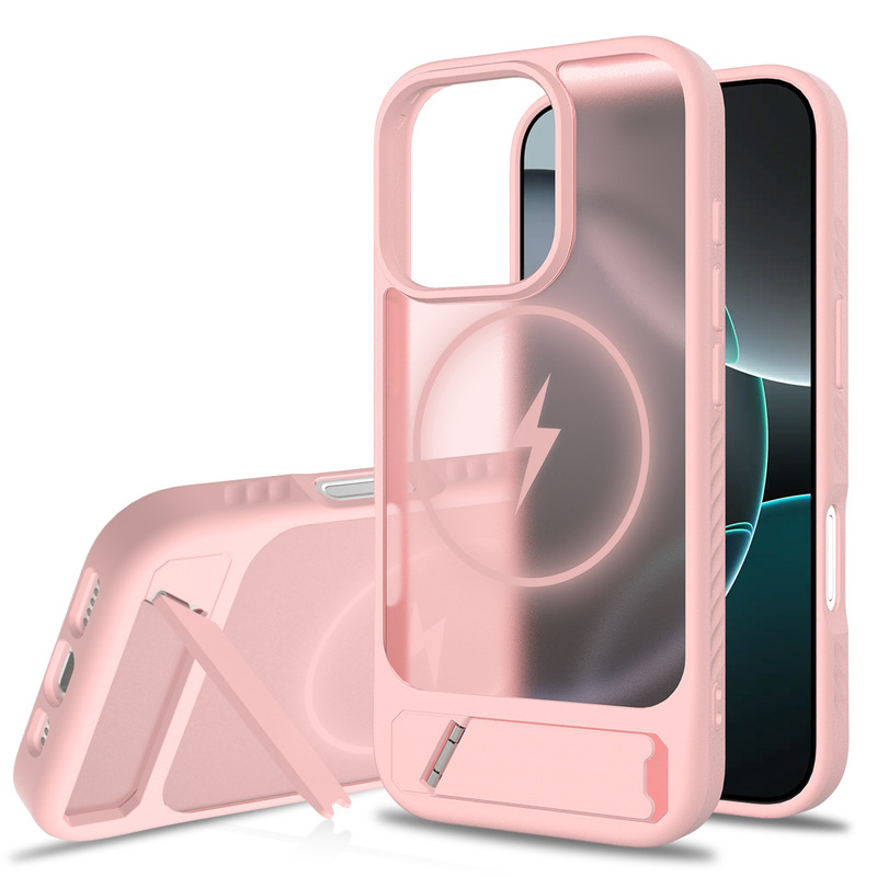 IP16ProMax 携帯電話ケース、つや消し肌の感触、Apple 15Pro 磁気 45 度スタンド落下防止保護カバーに適しています。|undefined