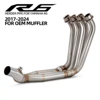 Подходит для Yamaha R6, модифицированная передняя часть выхлопной трубы из нержавеющей стали, неразрушающая установка на оригинальную заднюю часть, 17-25 лет.
