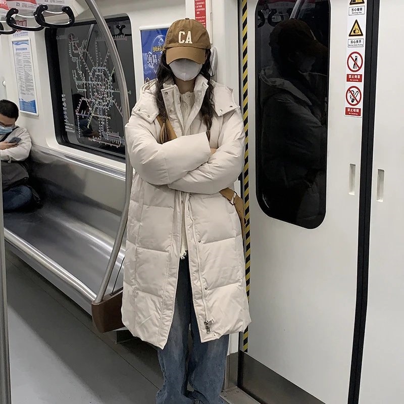 Comercio exterior ropa de algodón larga para mujeres 2025 invierno estilo coreano suelto ocio con sombrero grueso abrigo de algodón sobre la rodilla image 4