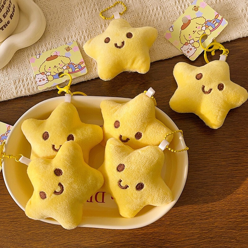 Cute Five-Pointed Star Plush Doll Bag Pendant Gift Souvenir Bag Charm Cartoon Keychain Wholesale