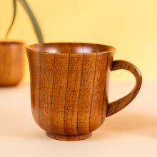 酸枣木马克杯复古啤酒杯创意大肚杯款式多样带把木质水杯批发