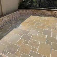 秋黄莱姆石文化石地铺 海洋蓝 水晶黑用于庭院、院子、露台等地面