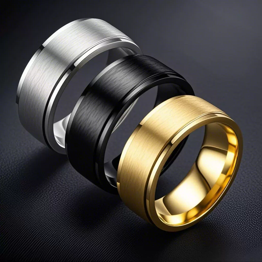 不锈钢戒指不掉色小众冷淡风欧美跨境8mm宽面哑光钛钢戒指批发