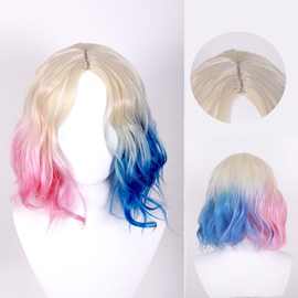 美剧星期三 依妮德·辛克莱尔cos假发渐变色款仿真头皮顶cos卷发