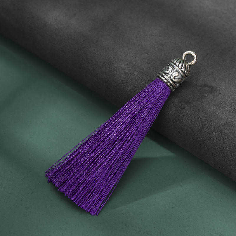 Tamaño pequeño tapa de aleación anillo borla DIY hecho a mano borla accesorios nudo chino Ropa Accesorios estilo antiguo colgante borla image 31