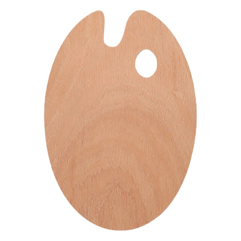Paleta de pintura al óleo de madera, paleta de dibujo para estudiantes, paleta ovalada para gouache, paleta de colores de madera