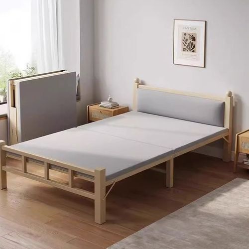 Folding sheet single bed home office lunch break simple bed double bed 1.2 meters dormitory rental room hard bed iron bed