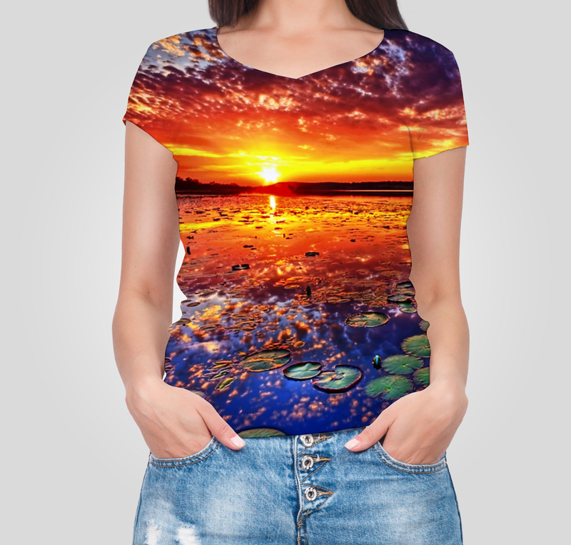 Large size women's clothing foreign trade new 3D printing geometric fashion sexy women's T-shirt summer V-neck elegant short sleeve