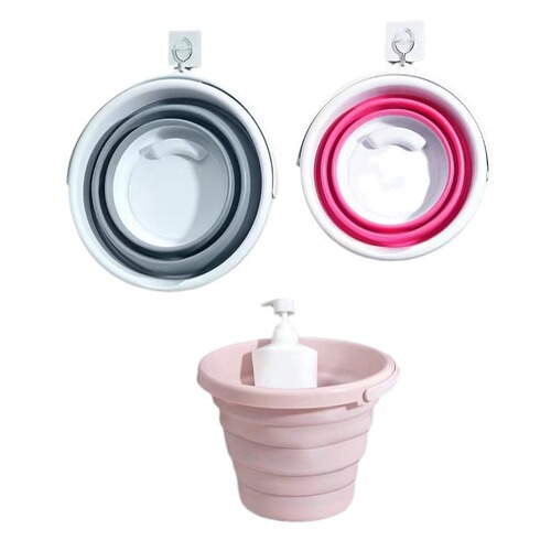 Folding bucket outdoor portable large capacity silicone car wash retractable telescopic bucket fishing small bucket