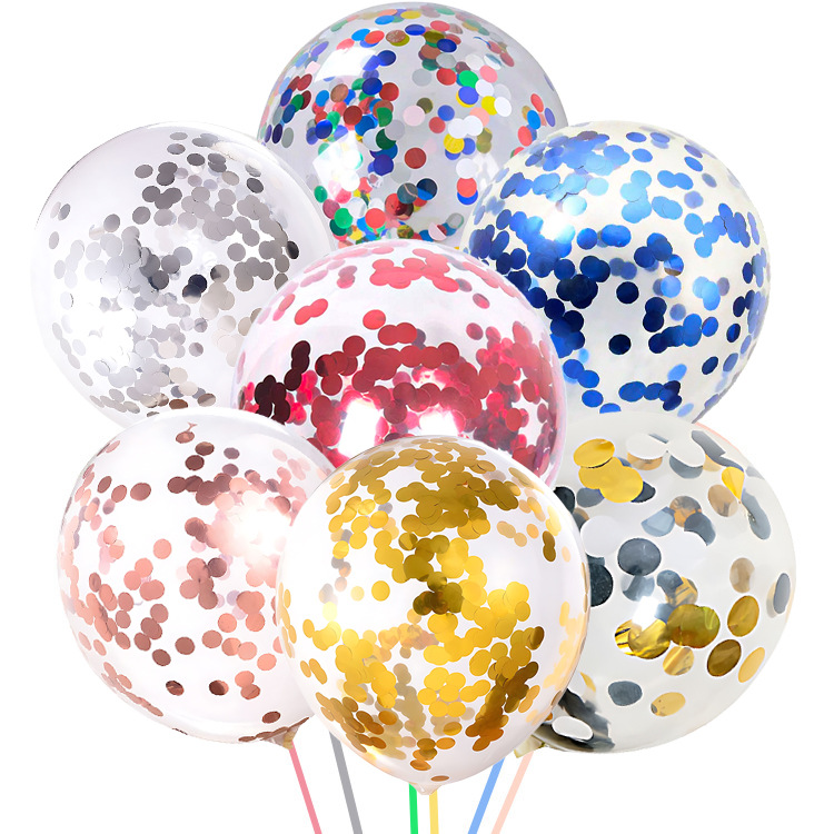 [Hengyue] Globos mágicos para decoración de bodas, globos de látex transparentes de 18 pulgadas con confeti de lentejuelas color oro rosa