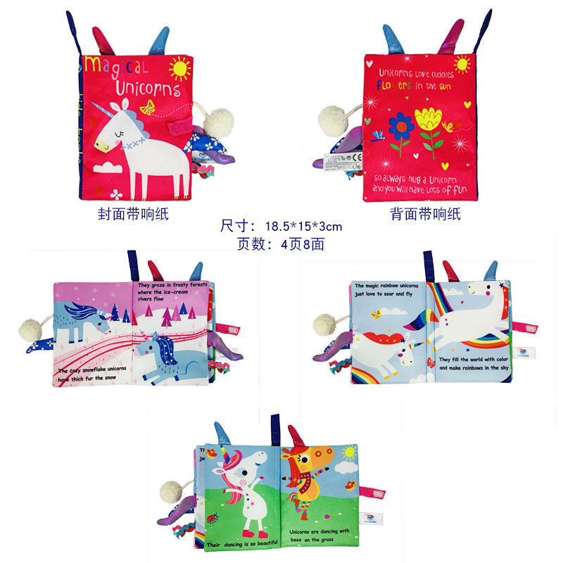 Libro de tela para bebés, con cola tridimensional, colores negro, blanco y rojo, desgarrable, juguete educativo. image 12