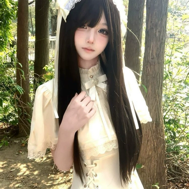 [Поверхностная мечта о звоне] Новое летнее платье-накидка средней длины в стиле готической лолиты с кружевной талией 2025 года