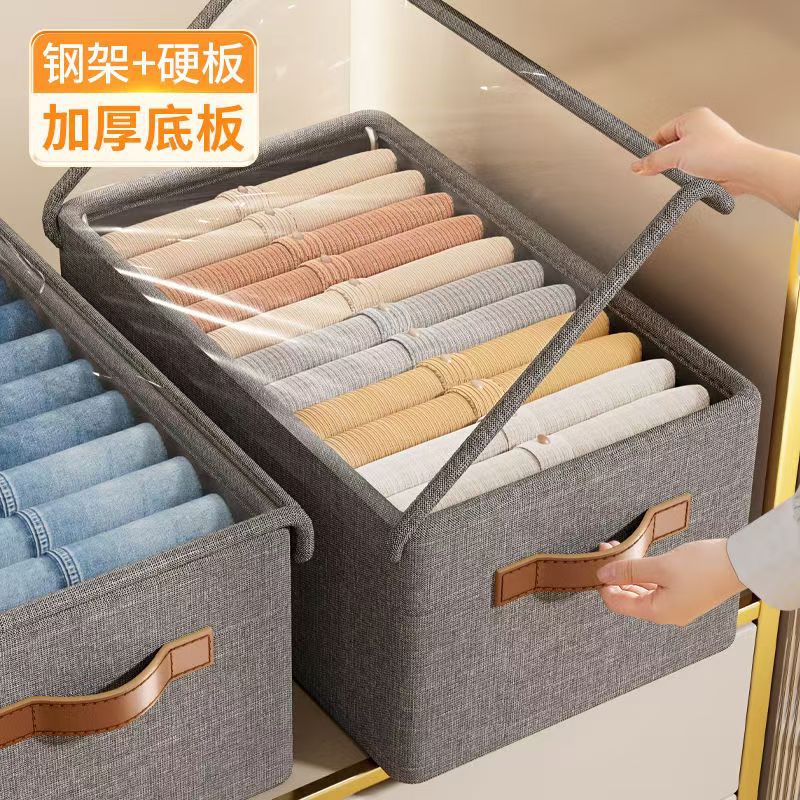 Folding storage box for home use
