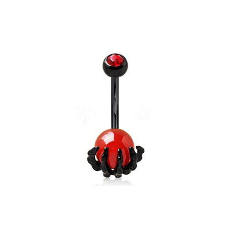 New Cross-border Halloween Ring With A Unique And Creative Bat Design, Dark-themed Body Piercing Navel Stud Accessory_voghion.com