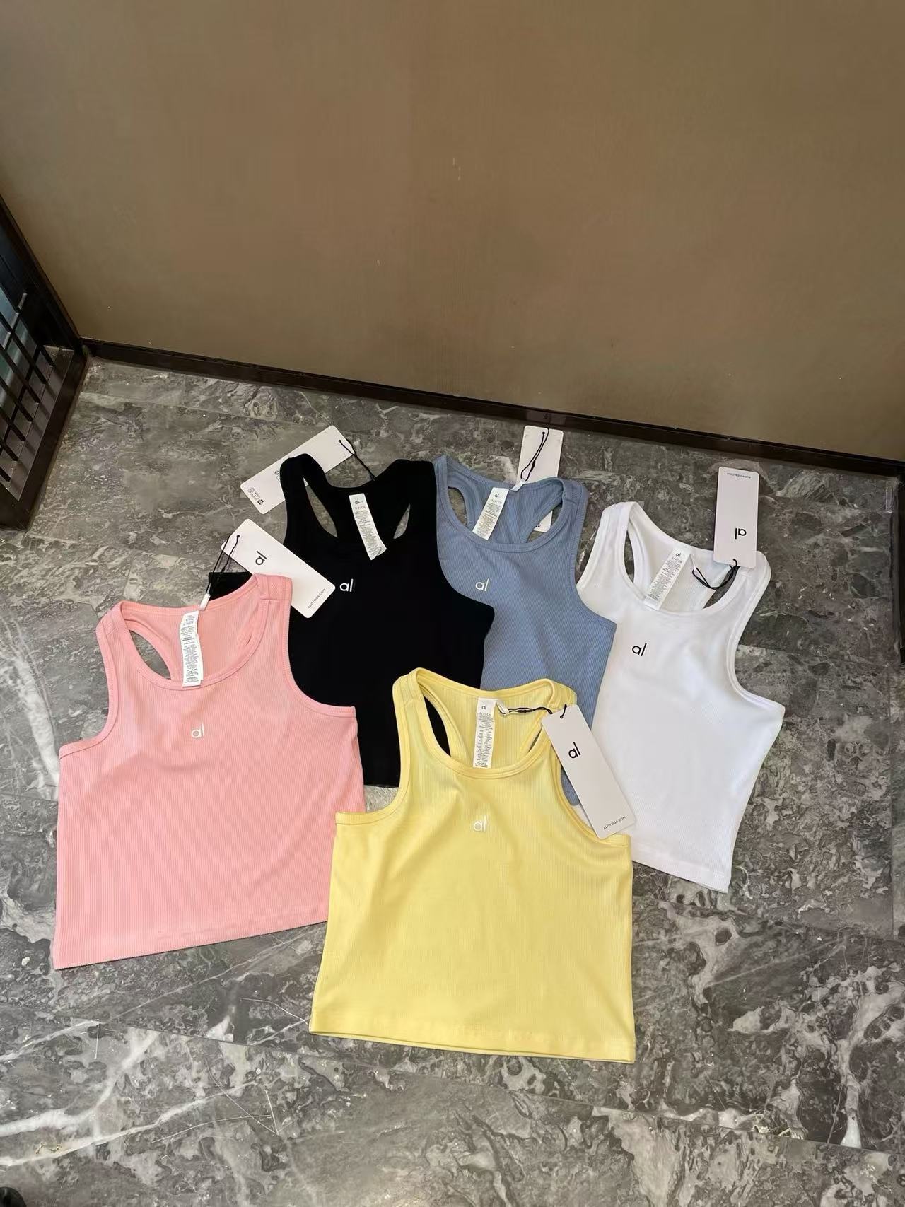 Geribbeld tanktop dames multipack voor yoga gym running dagelijks_voghion.com
