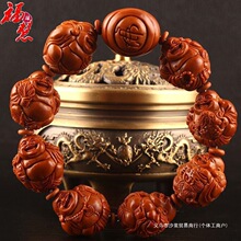 汐浆新款橄榄核手串2.0手工核雕瑞兽八大弥勒橄榄胡雕刻文玩男女