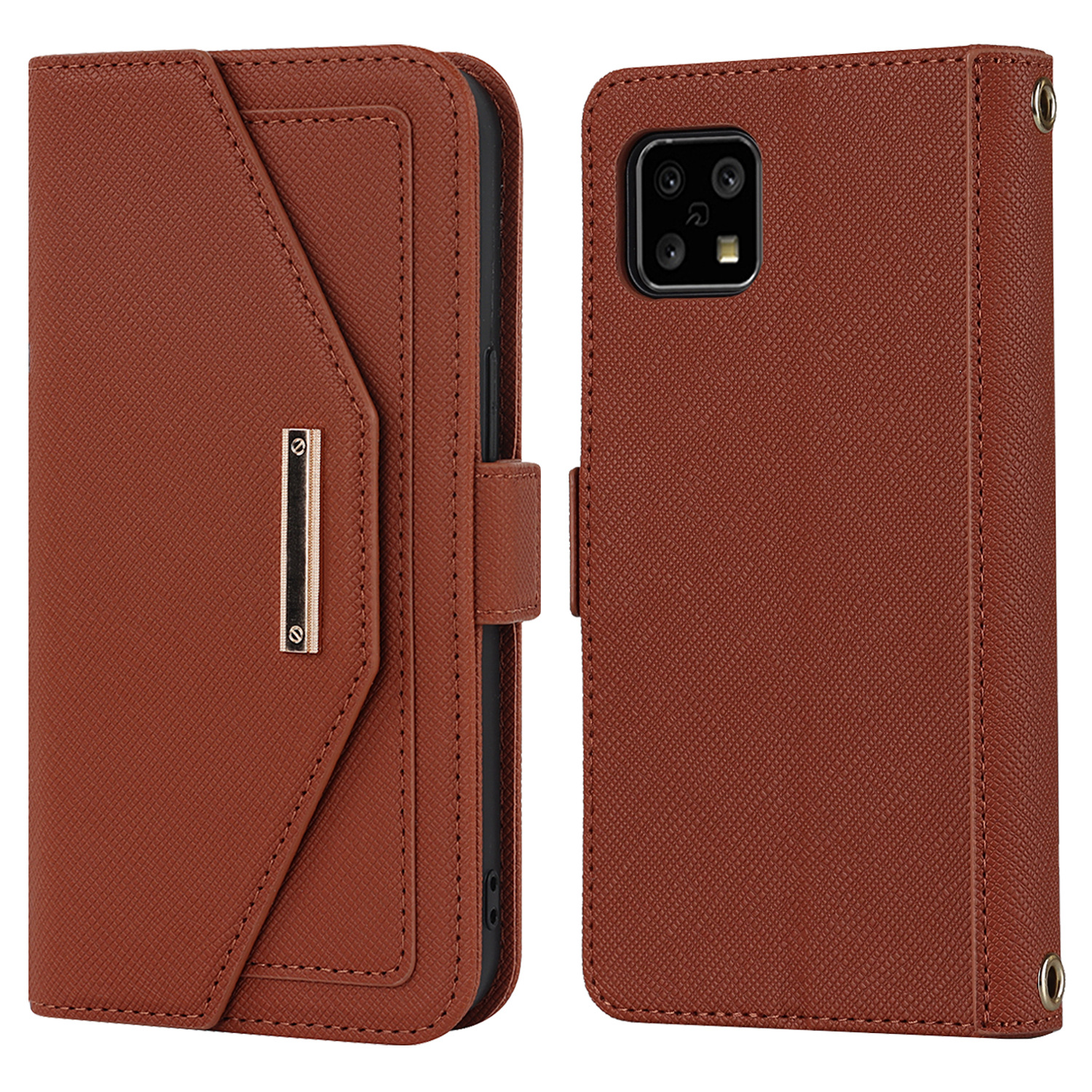 适用夏普AQUOS sense 4手机保护壳 AQUOS Sense 3 十字纹钱包皮套