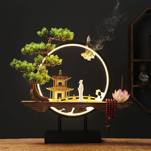 中式摆件新中式禅意灯圈小夜灯家居装饰品办公室桌面创意开业礼品