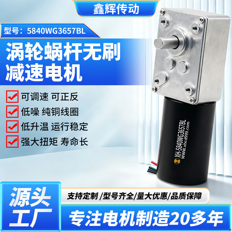 5840-3657 DC brushless geared motor, high torque, low noise, self-locking worm gear reduction motor 5840-3657 DC brushless geared motor, high torque, low noise, self-locking worm gear reduction motor
