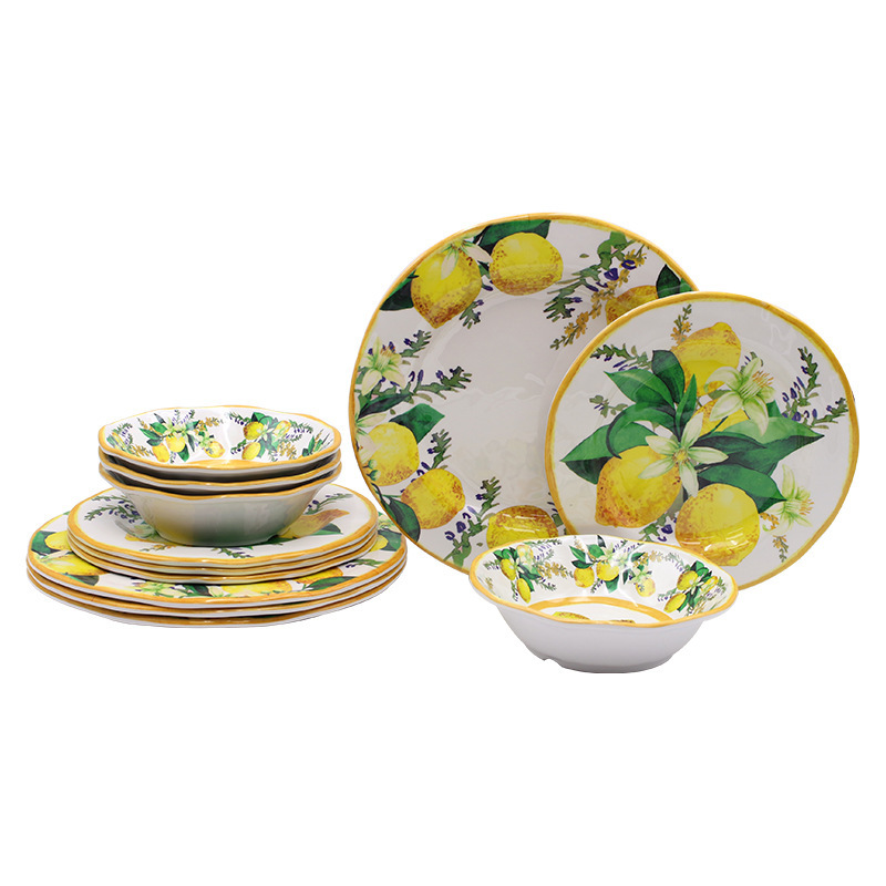 Melamine Tableware Export, Western-Style Tableware, Hotel Restaurant Melamine Set, Outdoor Picnic Portable Tableware