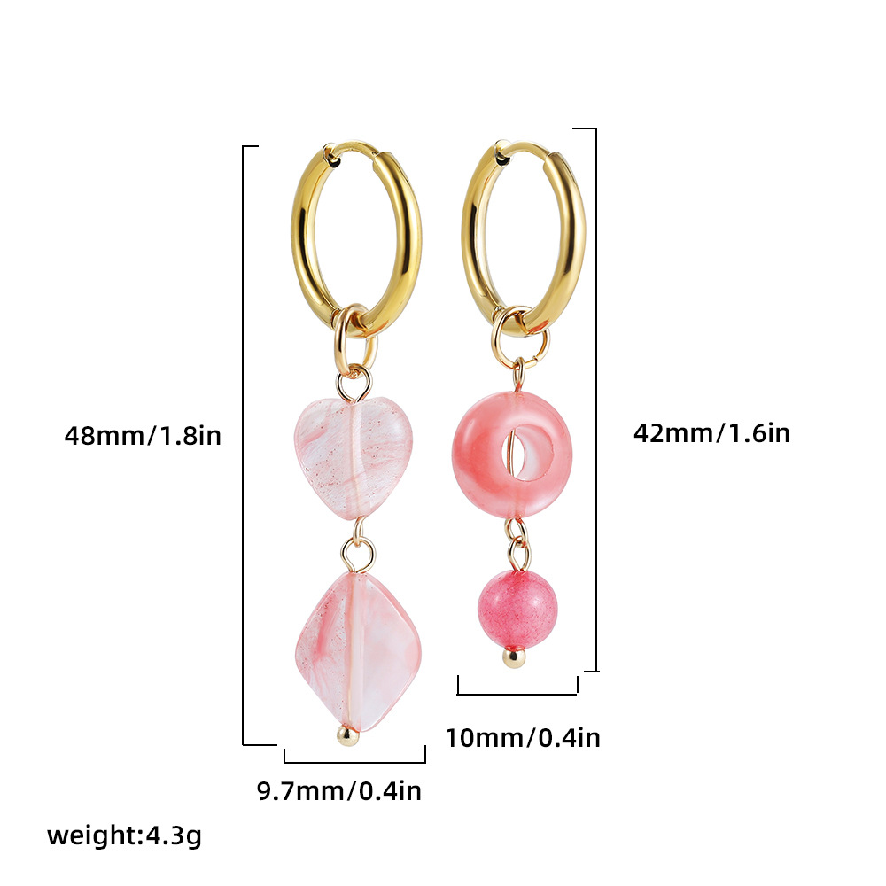 1 Pair Modern Style Geometric Natural Stone Drop Earrings display picture 8
