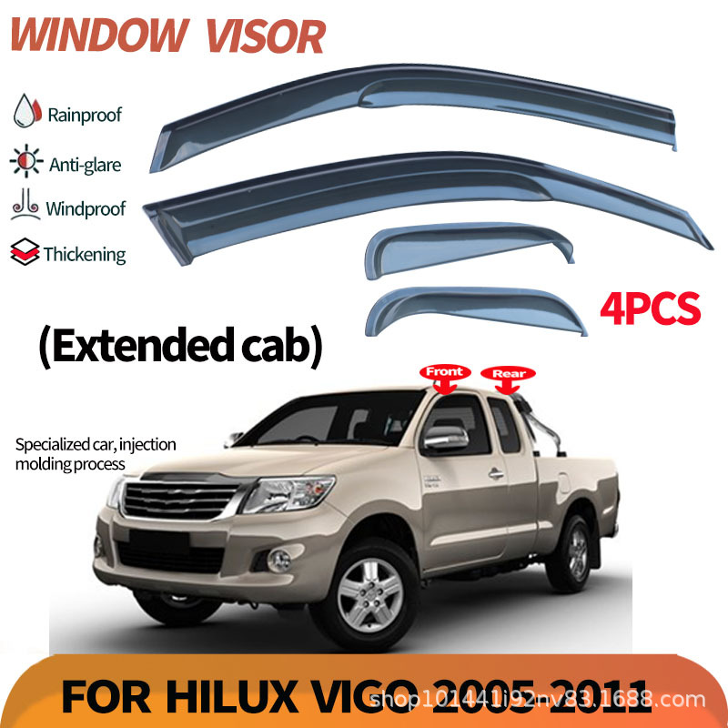 Suitable for Toyota Hilux Vigo Smart Cab, Rain and Sun Protection, Cross-Border Best-Selling Half-Row Window Rain Shield