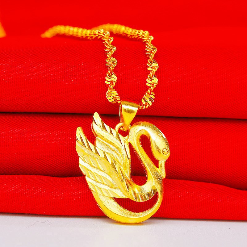 仿黄金项链女 越南沙金水波链 短款女士锁骨链韩版镀金吊坠项链