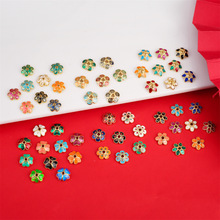 保色滴油花托 景泰蓝花帽 珐琅烧蓝 手串手链串珠隔片DIY饰品配件