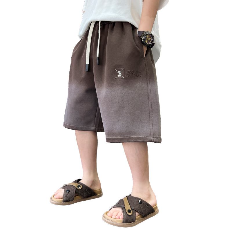 Boys' Summer Gradient Casual Shorts 2024 New Handsome Pentagram Children's Boys Thin Loose Pants Trendy_voghion.com