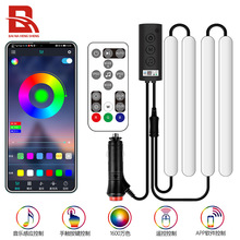 亚马逊led灯带RF无线车载点烟器蓝牙音乐软灯条USB汽车氛围灯套装