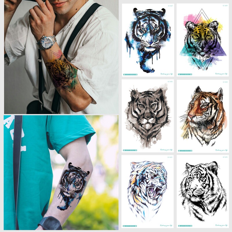 New Wolf-Style Floral Arm Tattoo Stickers, Waterproof and Long-Lasting, Colorful Animal Tattoo Stickers, Unisex Temporary Tattoos New Wolf-Style Floral Arm Tattoo Stickers, Waterproof and Long-Lasting, Colorful Animal Tattoo Stickers, Unisex Temporary Tattoos