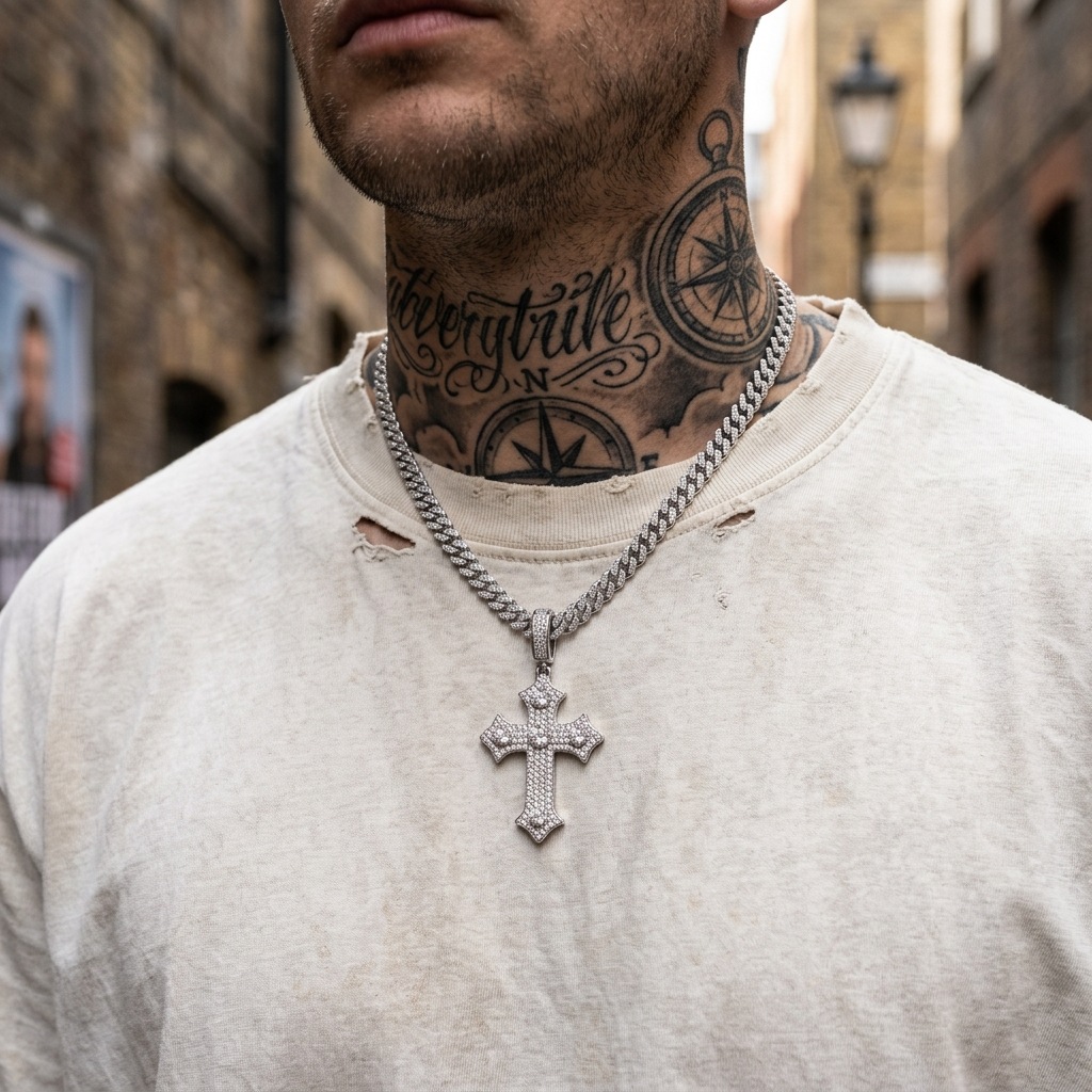 Nuevo estilo de Europa y América Amazon Hot Sale Colgante de Cruz Colgante Collar de Personalidad de Moda Cool