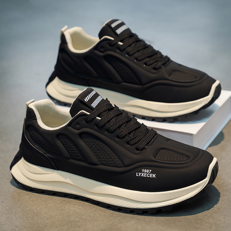 Men's Shoes Autumn New Style Men's High-Top Youth Sports Shoes Trendy Versatile Thick-Soled Casual Running Dad Shoes