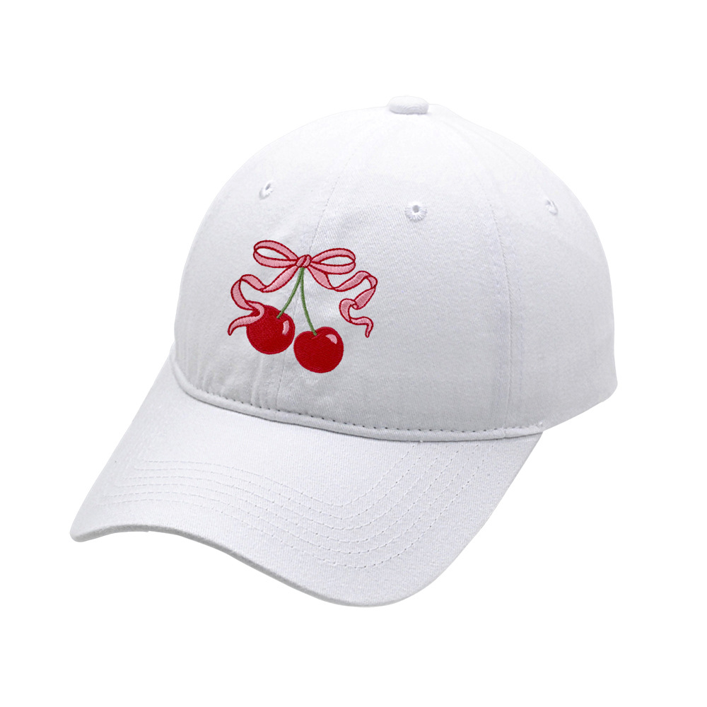 Women's Gender Cute, Sweet Style Curved Eaves Rim Women's Cute Sweet Cherry Curved Eaves Baseball Cap