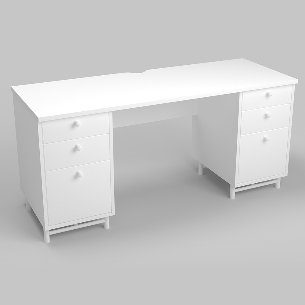 Mesa de escritorio gruesa, mesa de oficina, escritorio de computadora de oficina, simple, muebles de oficina modernos, escritorio de escritorio doméstico con cajón image 5
