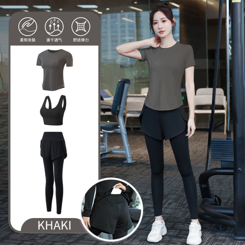 Juego de carrera para mujeres primavera y otoño principiantes de verano yoga deportivo rápido ropa seca trajes transpirables comercio exterior al por mayor