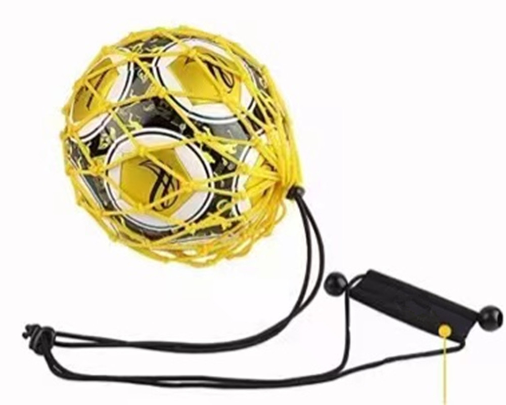 Pelota de fútbol entrenador cinturón neto bolsa de pelota de bolsillo práctica pelota de fútbol para niños con cinturón de pelota de cuerda equipo de entrenamiento