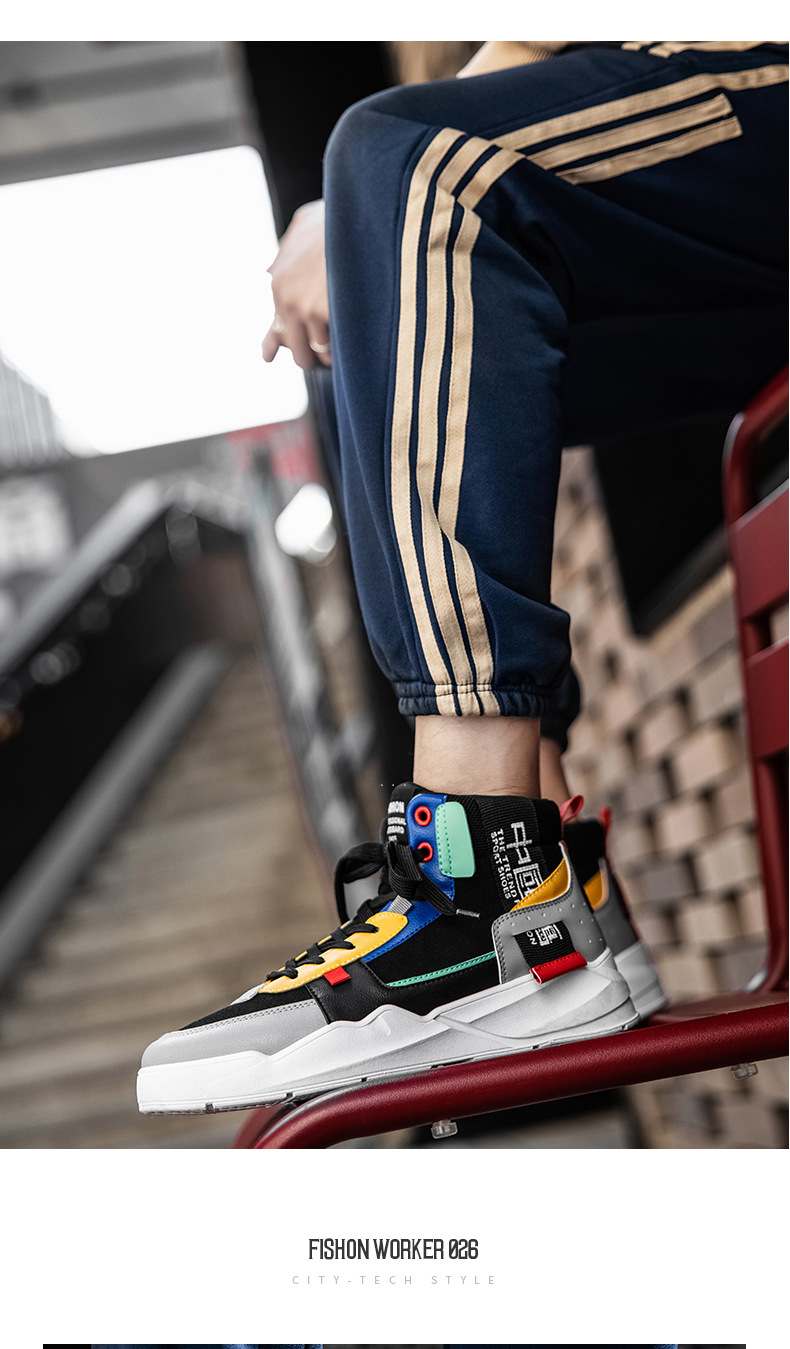 Sneakers alte Scarpe da uomo Inverno Nuova primavera e autunno Traspirante Casual Versatile Plus Velluto Cotone Sport Alla moda_voghion.com