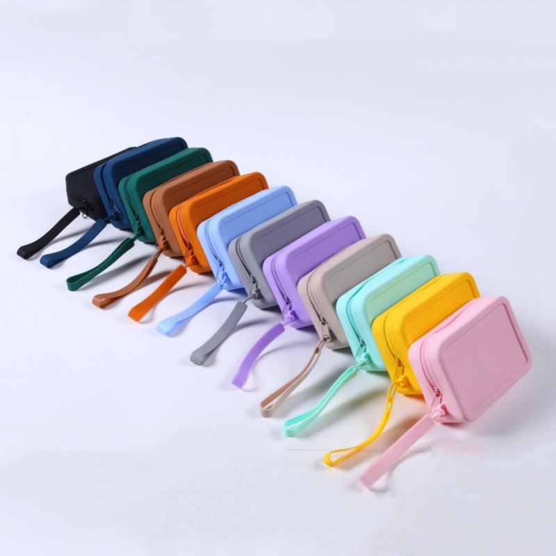 インターネットセレブシリコン収納小さな正方形バッグポータブルキードキュメント収納袋口紅化粧コイン小銭入れ