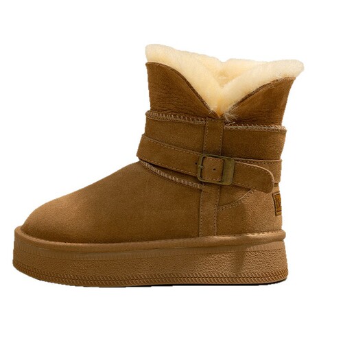 Insulated warm mouth thick sole mid-calf snow boots for women 2025 winter new plush lined thick padded Northeast cotton shoes