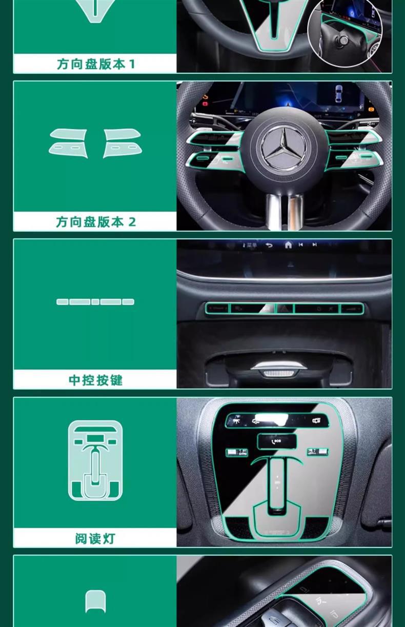 25 Mercedes-Benz E-Class E300L/E260L Interior Protection Central Control Film Navigation Instrument Screen Tempered Film Modification