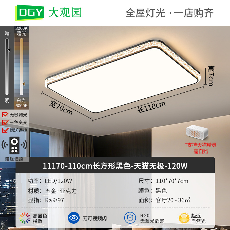 Luz de techo de sala de estar moderna y simple nueva luz de lujo de alto nivel, luz de techo de protección de ojos de espectro completo 293L