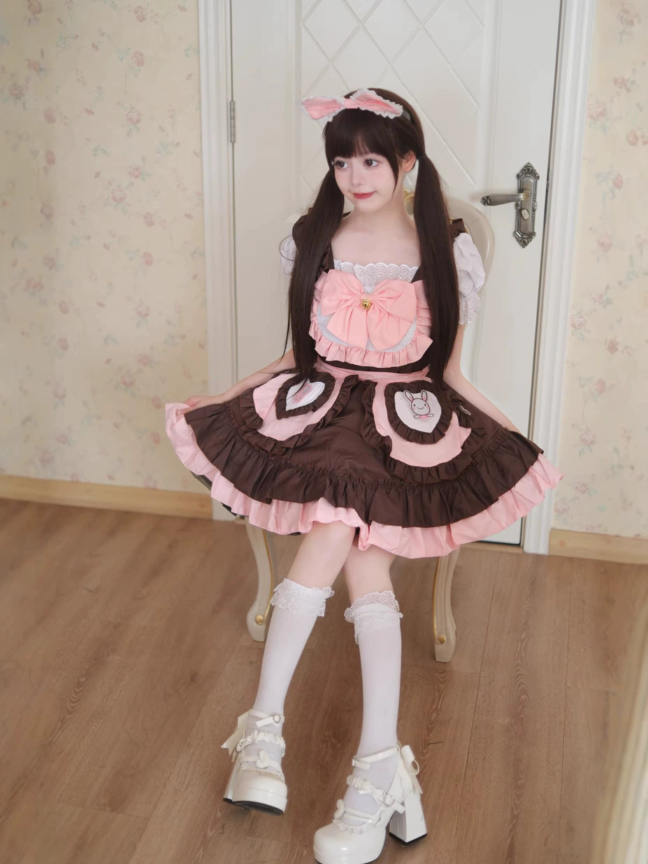 Новый bunny мягкое Мэнг няня платье милое двухмерной девушке лолита няня платье косплей