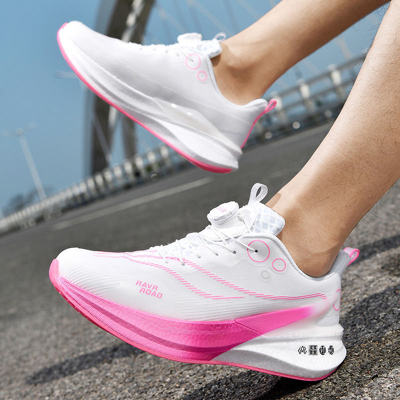 Zapatos para correr con tabla de carbono para estudiantes de primaria y secundaria, zapatos deportivos con hebilla giratoria de suela realmente explosiva, clases de educación física, zapatos ligeros para niños, primavera y verano