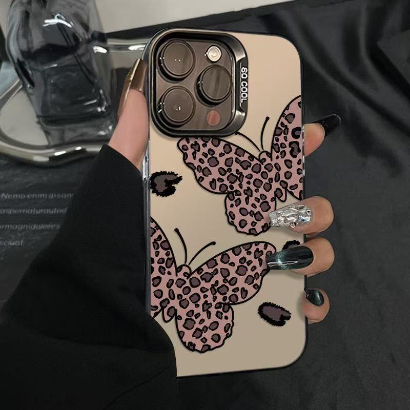 Mariposa con estampado de leopardo para Apple 16 Europa y América 16PRO nuevo 16PRO femenino 15/14 funda para teléfono móvil 12/15PRO